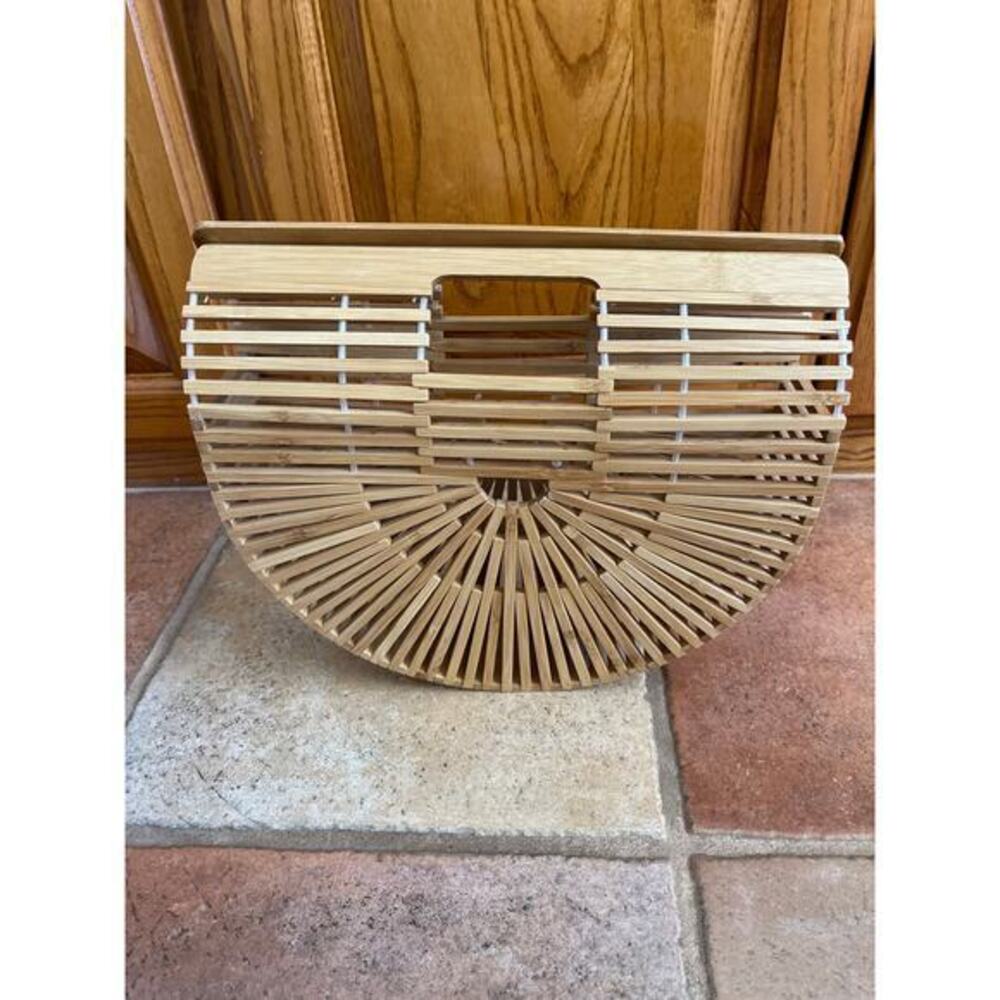 Vintage Anthropologie Bamboo top handle bag